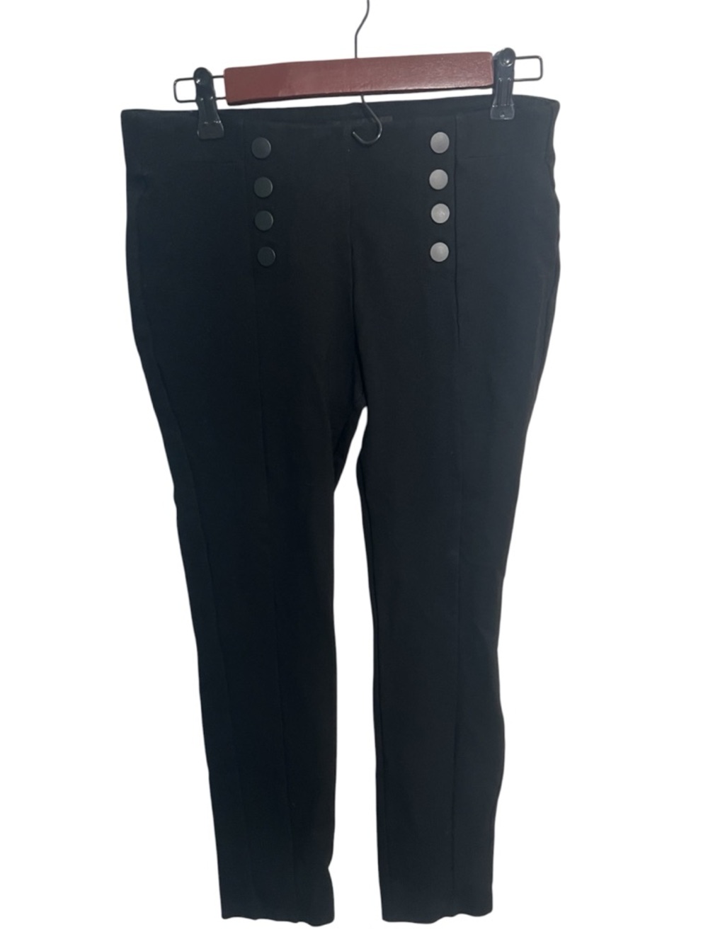 Ci Sono Black Snap-Front Skinny Pants Size Large